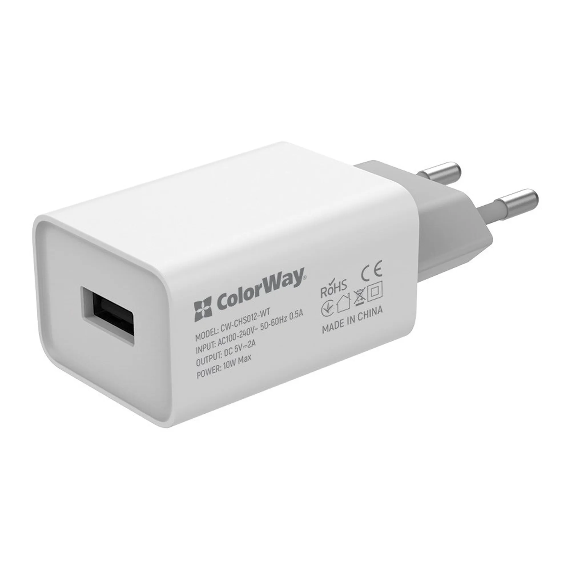 Купить Зарядное устройство ColorWay USB 10W 2A White (CW-CHS012-WT) - фото 1