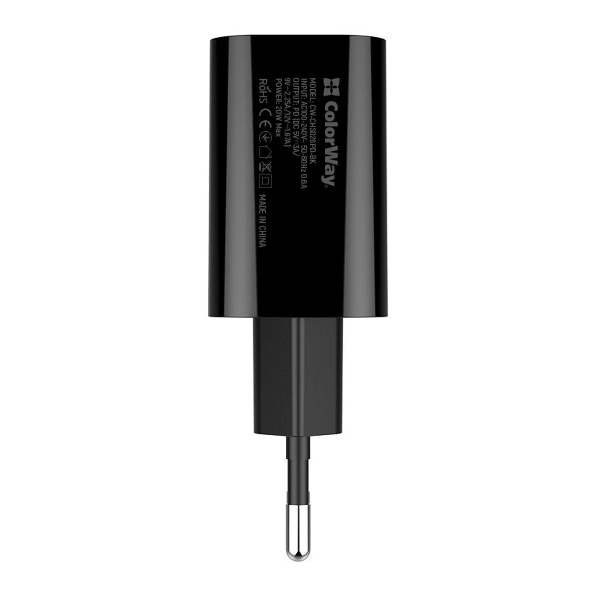Купить Зарядное устройство ColorWay USB-C 20W V2 Black (CW-CHS026PD-BK) - фото 4