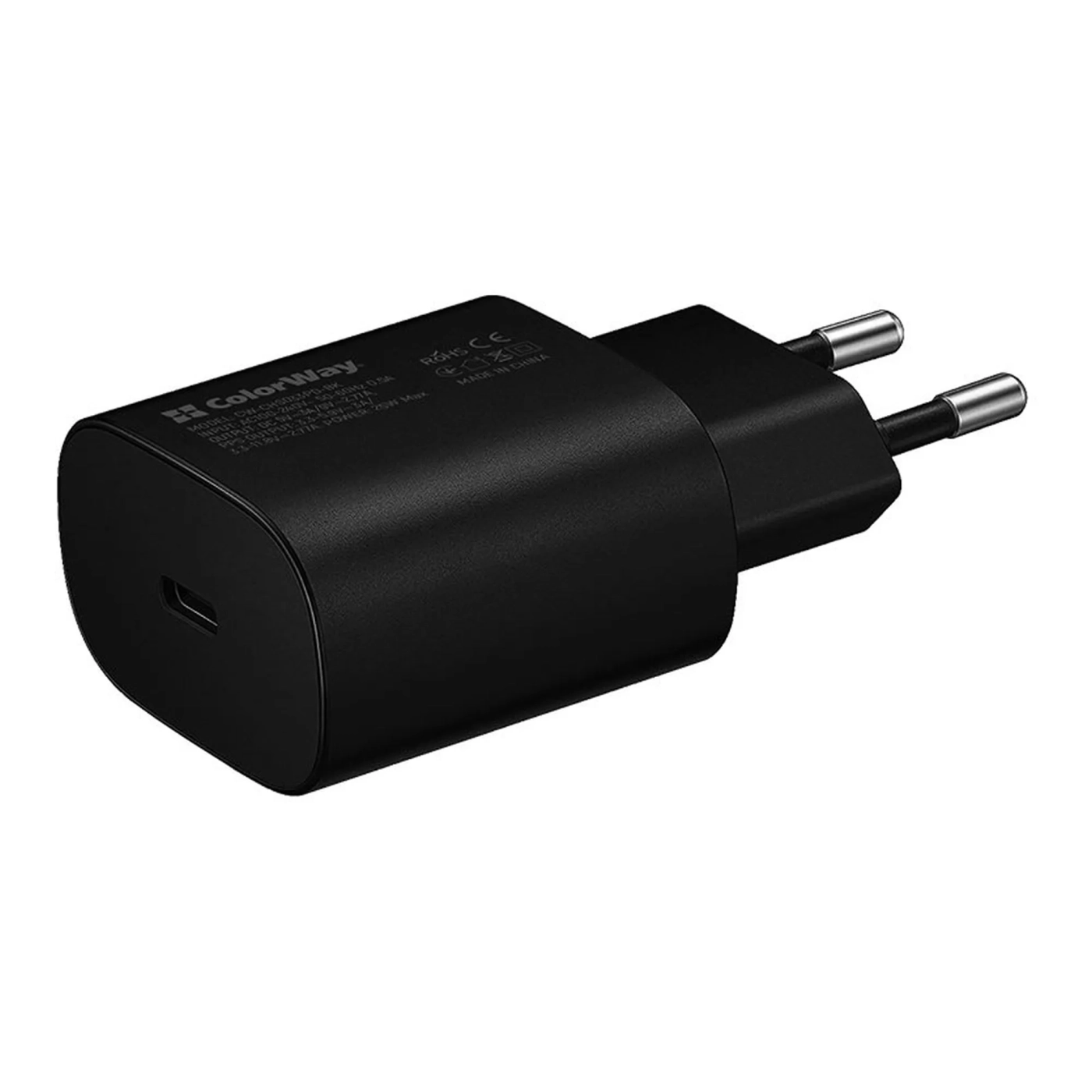 Купить Зарядное устройство ColorWay USB-C 25W 3A Black (CW-CHS033PD-BK) - фото 1
