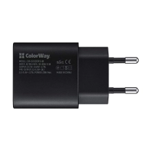Купить Зарядное устройство ColorWay USB-C 25W 3A Black (CW-CHS033PD-BK) - фото 2