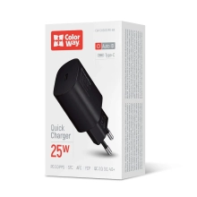 Купить Зарядное устройство ColorWay USB-C 25W 3A Black (CW-CHS033PD-BK) - фото 4