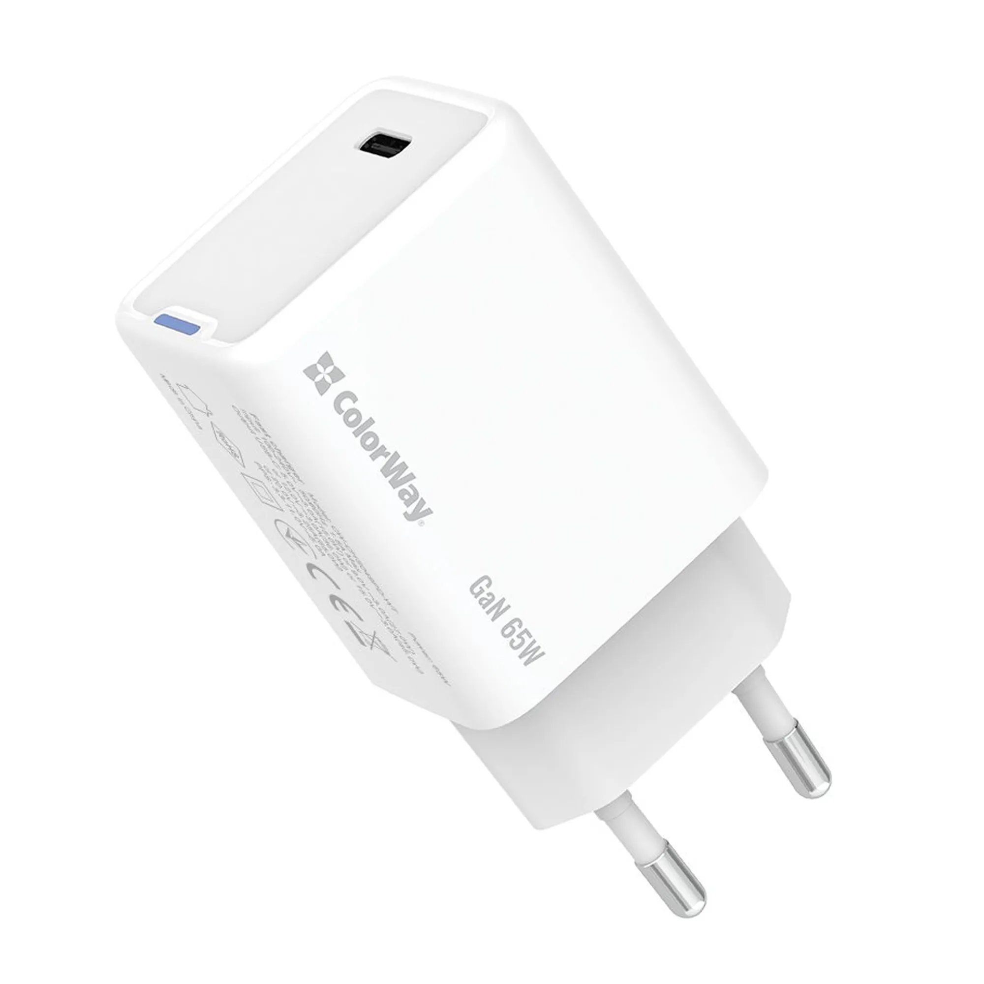 Купить Зарядное устройство ColorWay USB-C 65W GaN Mini White (CW-CHS049PD-WT) - фото 2