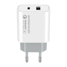 Купити Зарядний пристрій ColorWay USB-C+USB 20W 3A V2 White (CW-CHS025QPD-WT) - фото 3