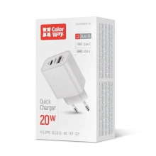 Купити Зарядний пристрій ColorWay USB-C+USB 20W 3A V2 White (CW-CHS025QPD-WT) - фото 7