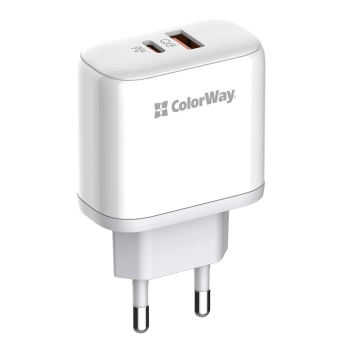 Купити Зарядний пристрій ColorWay USB-C+USB 45W 5A White (CW-CHS042PD-WT) - фото 1