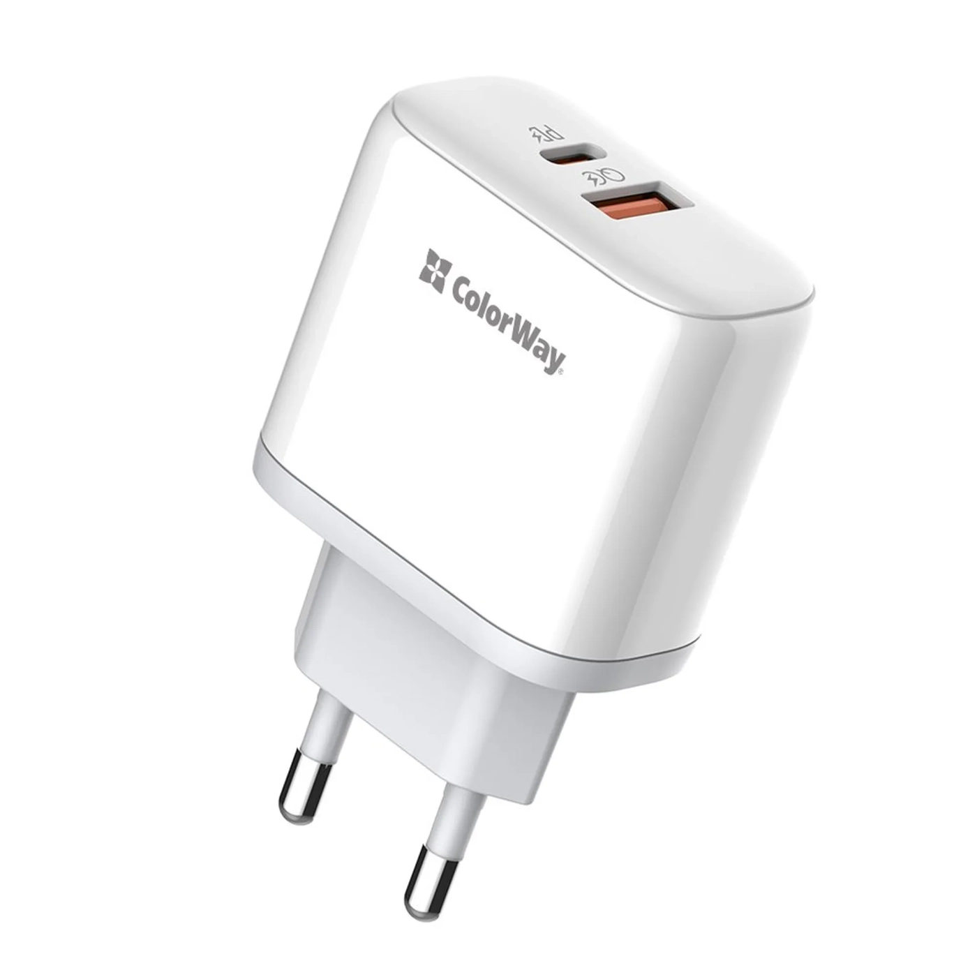 Купить Зарядное устройство ColorWay USB-C+USB 45W 5A White (CW-CHS042PD-WT) - фото 2