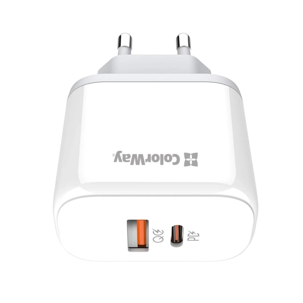 Купить Зарядное устройство ColorWay USB-C+USB 45W 5A White (CW-CHS042PD-WT) - фото 4