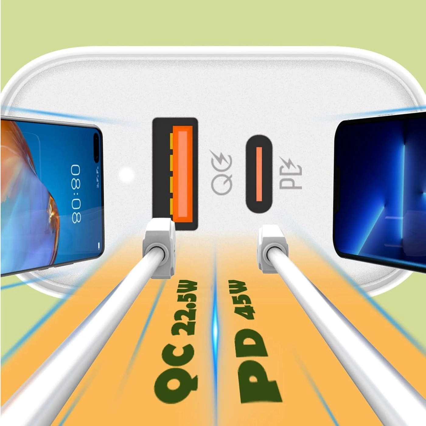 Купить Зарядное устройство ColorWay USB-C+USB 45W 5A White (CW-CHS042PD-WT) - фото 12