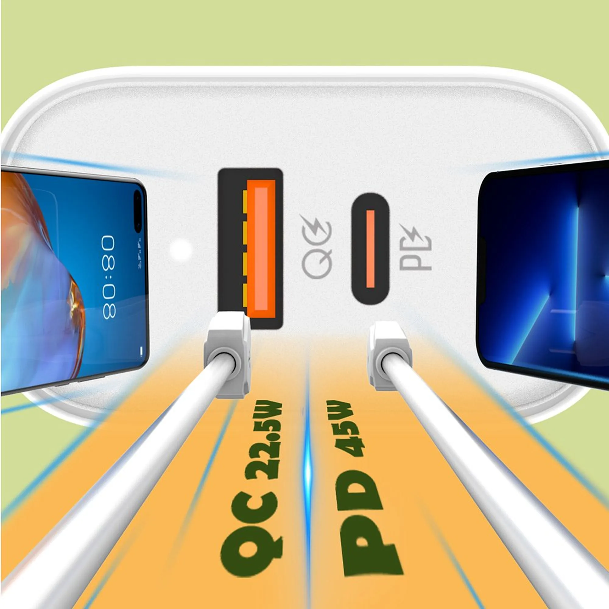 Купить Зарядное устройство ColorWay USB-C+USB 45W 5A White (CW-CHS042PD-WT) - фото 12
