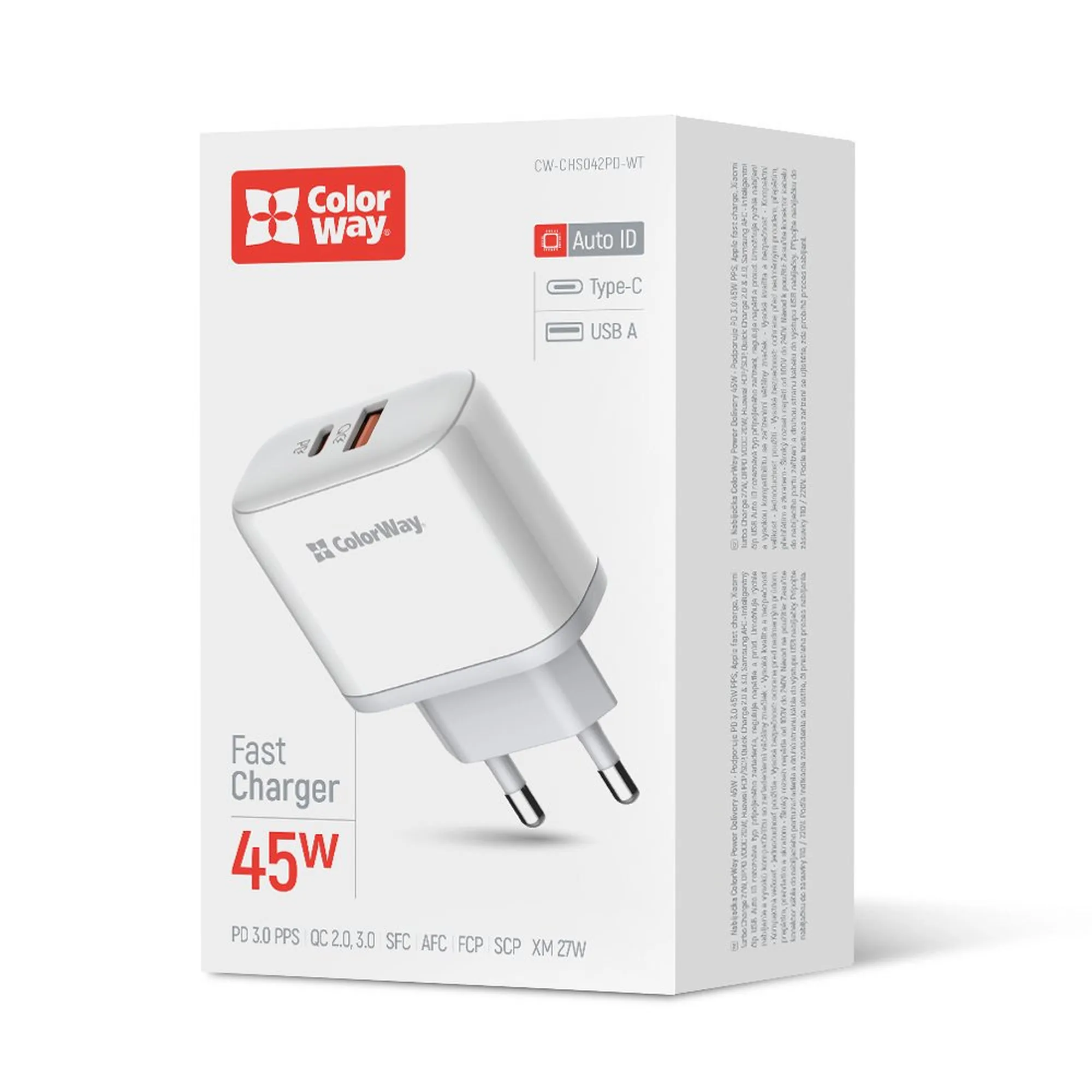 Купить Зарядное устройство ColorWay USB-C+USB 45W 5A White (CW-CHS042PD-WT) - фото 16
