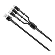 Купить Кабель ColorWay 3в1 USB - Lightning+MicroUSB+USB-C 20W 4A 1.2m Grey (CW-CBU3003-GR) - фото 2