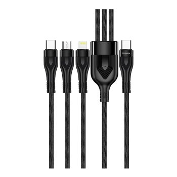 Купить Кабель ColorWay 3в1 USB-C - Lightning+MicroUSB+USB-C 60W 3A 1.2m Black (CW-CBPDU3060-BK) - фото 1