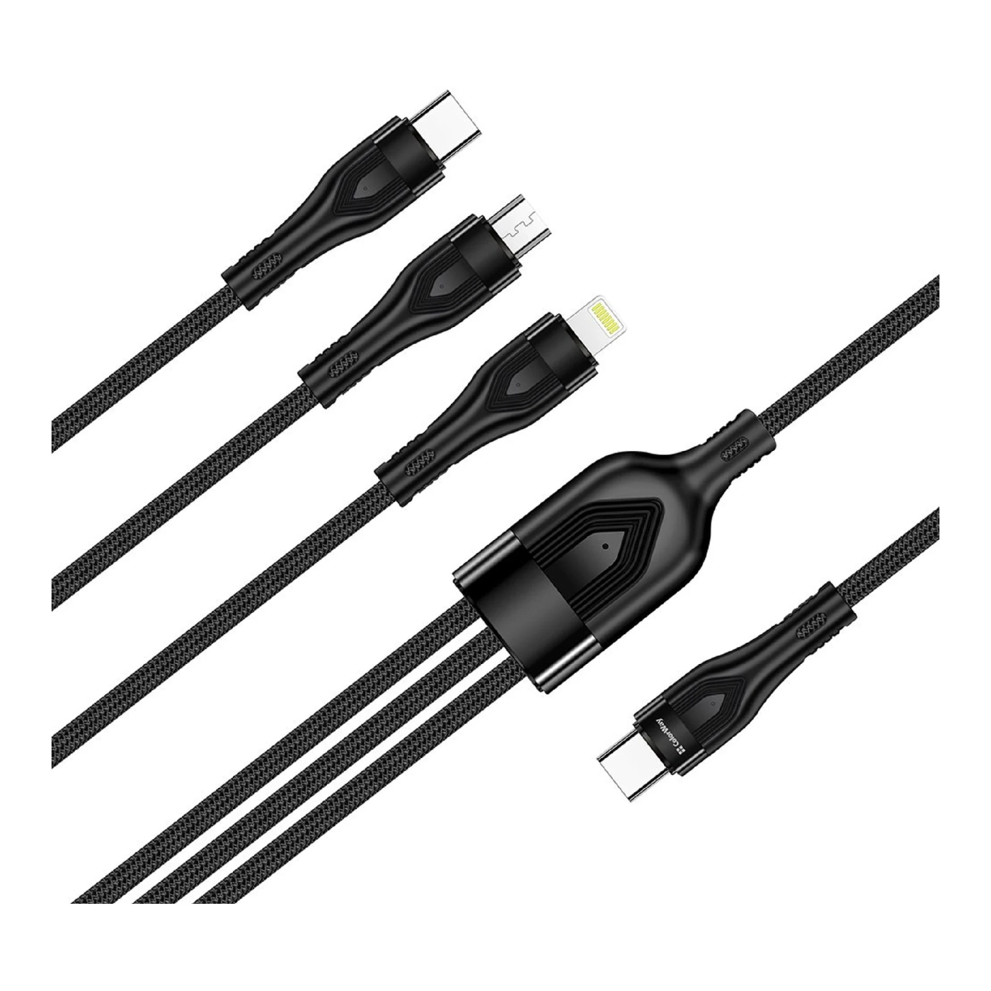 Купить Кабель ColorWay 3в1 USB-C - Lightning+MicroUSB+USB-C 60W 3A 1.2m Black (CW-CBPDU3060-BK) - фото 3