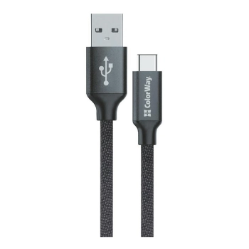 Купить Кабель ColorWay USB - USB-C 2.1А 1m Black (CW-CBUC003-BK) - фото 1