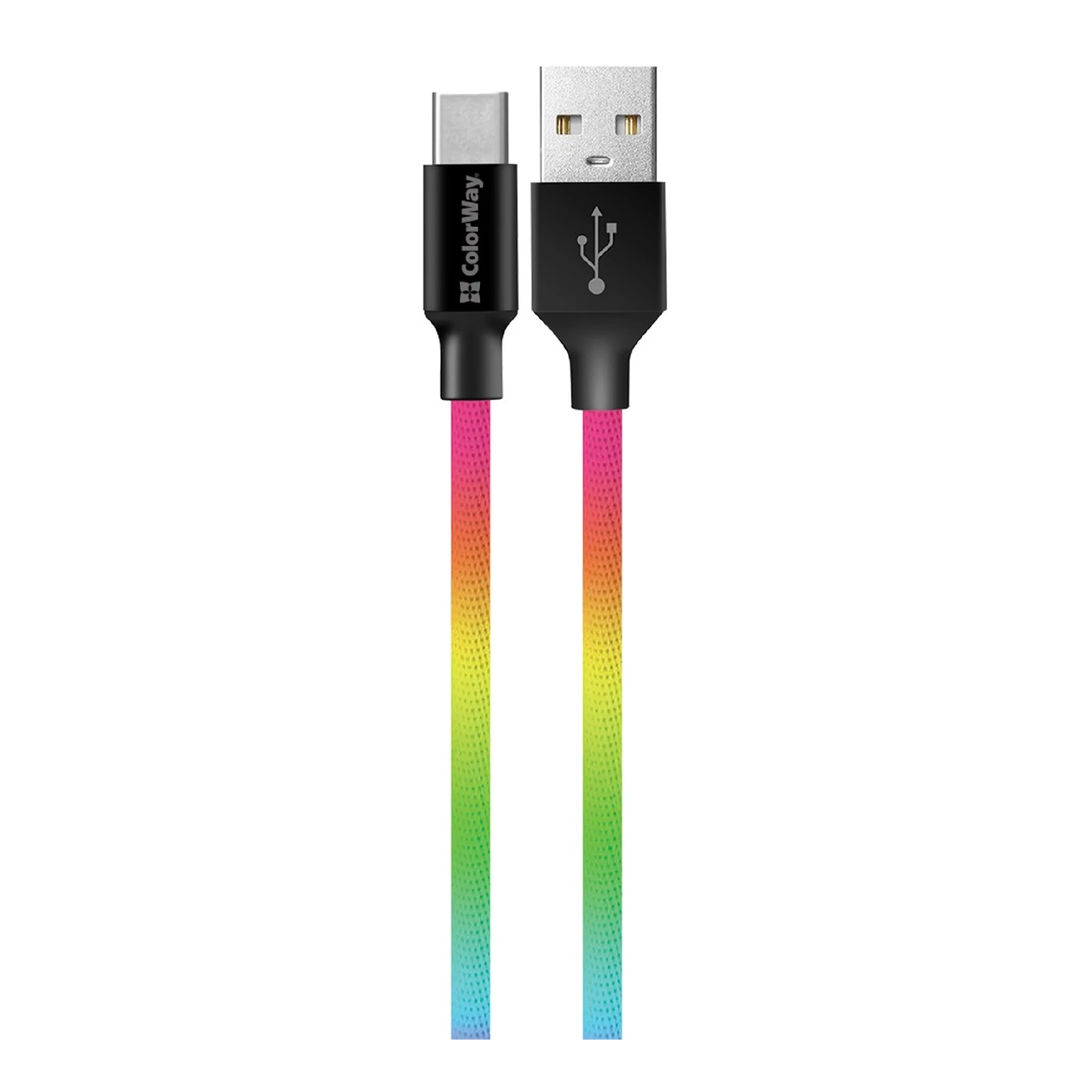 Купить Кабель ColorWay USB - USB-C 2.4A 1m Multicolor (CW-CBUC018-MC) - фото 2