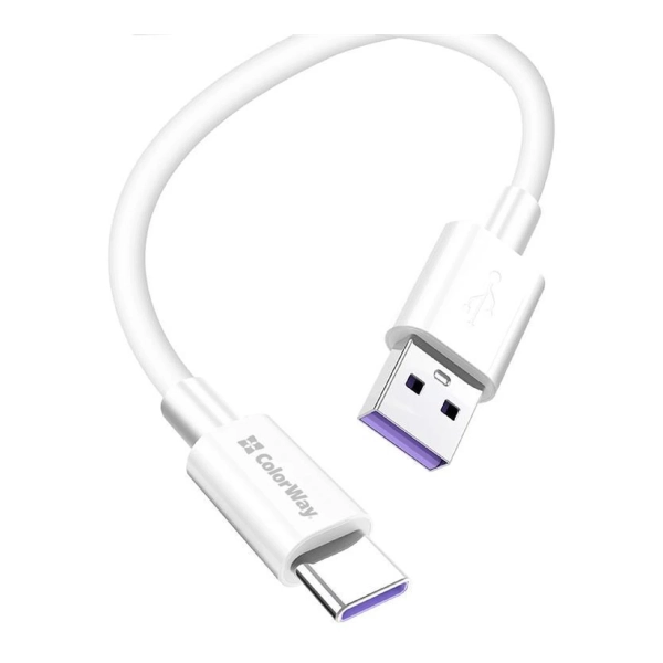 Купить Кабель ColorWay USB - USB-C 5А 1m White (CW-CBUC019-WH) - фото 3