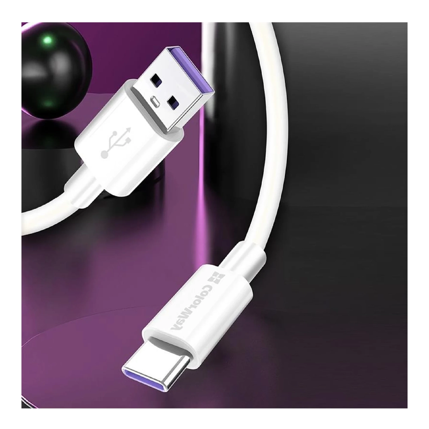 Купить Кабель ColorWay USB - USB-C 5А 1m White (CW-CBUC019-WH) - фото 7