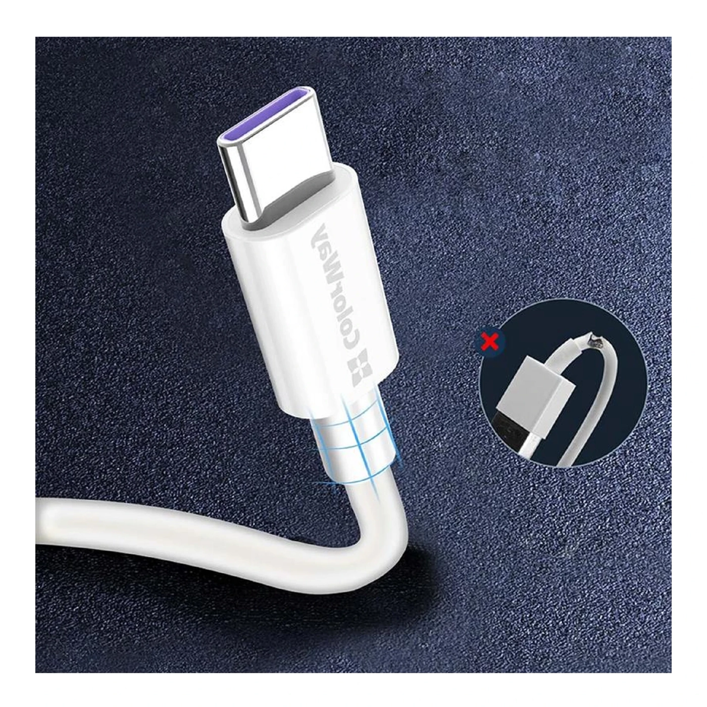 Купить Кабель ColorWay USB - USB-C 5А 1m White (CW-CBUC019-WH) - фото 8