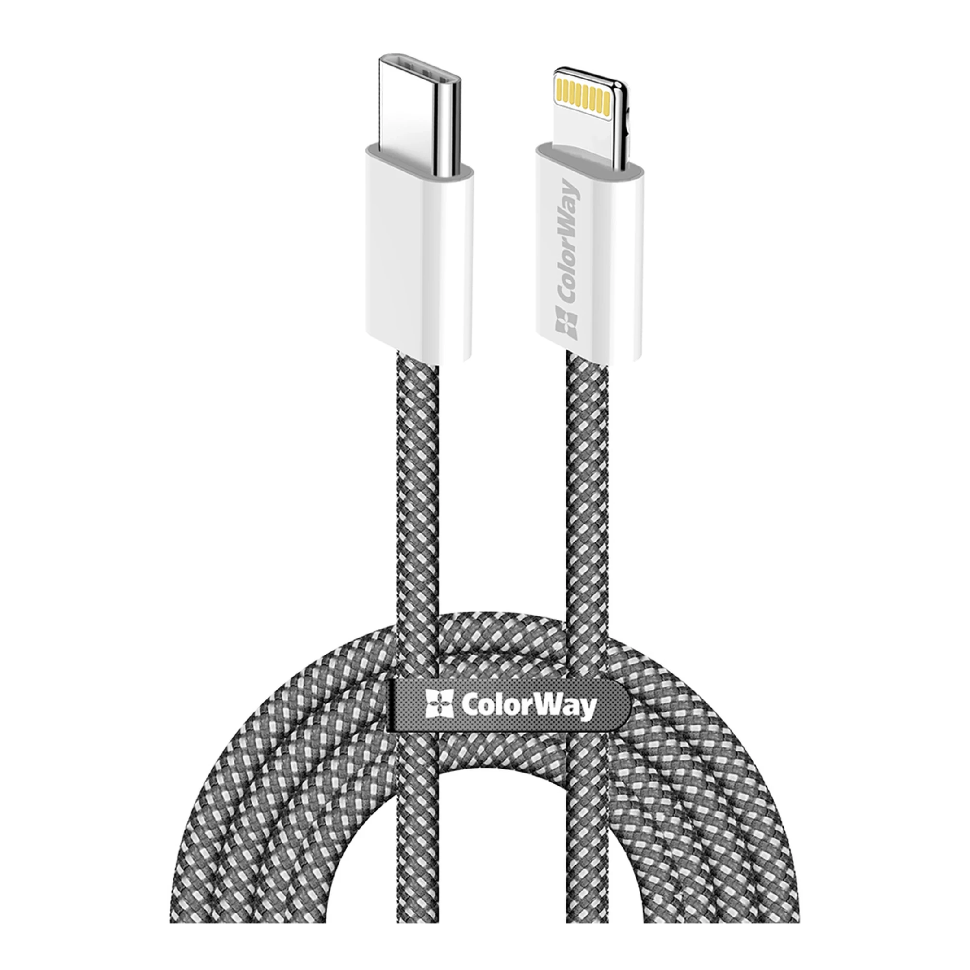 Купить Кабель ColorWay USB-C - Lightning 27W 3A 1m Black (CW-CBPDCL061-BK) - фото 1