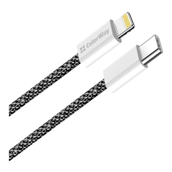 Купить Кабель ColorWay USB-C - Lightning 27W 3A 1m Black (CW-CBPDCL061-BK) - фото 2