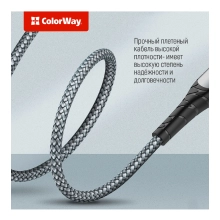 Купить Кабель ColorWay USB-C - Lightning 30W 3А 2m Grey (CW-CBPDCL036-GR) - фото 3