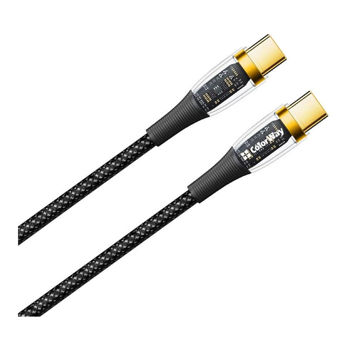 Купить Кабель ColorWay USB-C - USB-C 100W 5А 1.2m Black (CW-CBPDCC053-BK) - фото 1