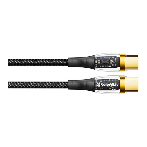 Купить Кабель ColorWay USB-C - USB-C 100W 5А 1.2m Black (CW-CBPDCC053-BK) - фото 4