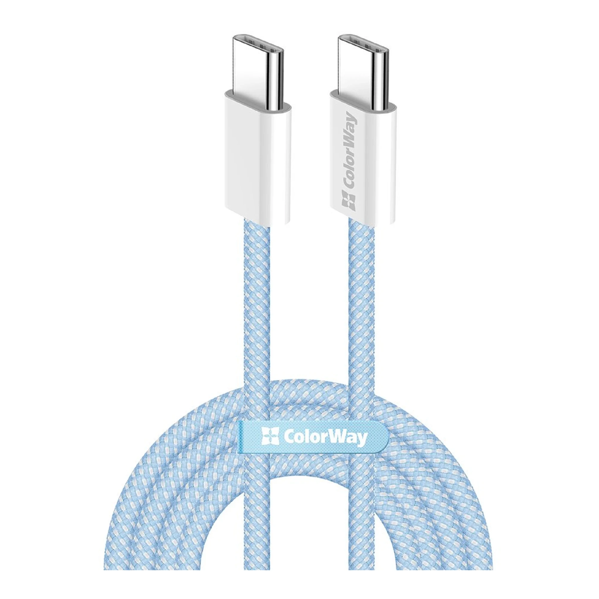 Купить Кабель ColorWay USB-C - USB-C 60W 3А 1m Blue (CW-CBPDCC061-BL) - фото 1