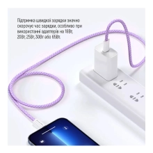 Купити Кабель ColorWay USB-C - USB-C 60W 3А 1m Purple (CW-CBPDCC061-PU) - фото 3