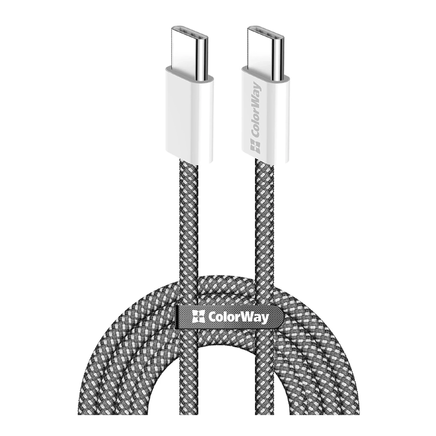 Купити Кабель ColorWay USB-C - USB-C 60W 3А 2m Black (CW-CBPDCC068-BK) - фото 1