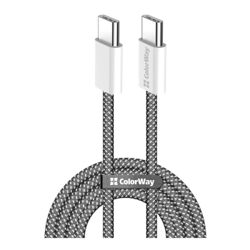 Купити Кабель ColorWay USB-C - USB-C 60W 3А 2m Black (CW-CBPDCC068-BK) - фото 1