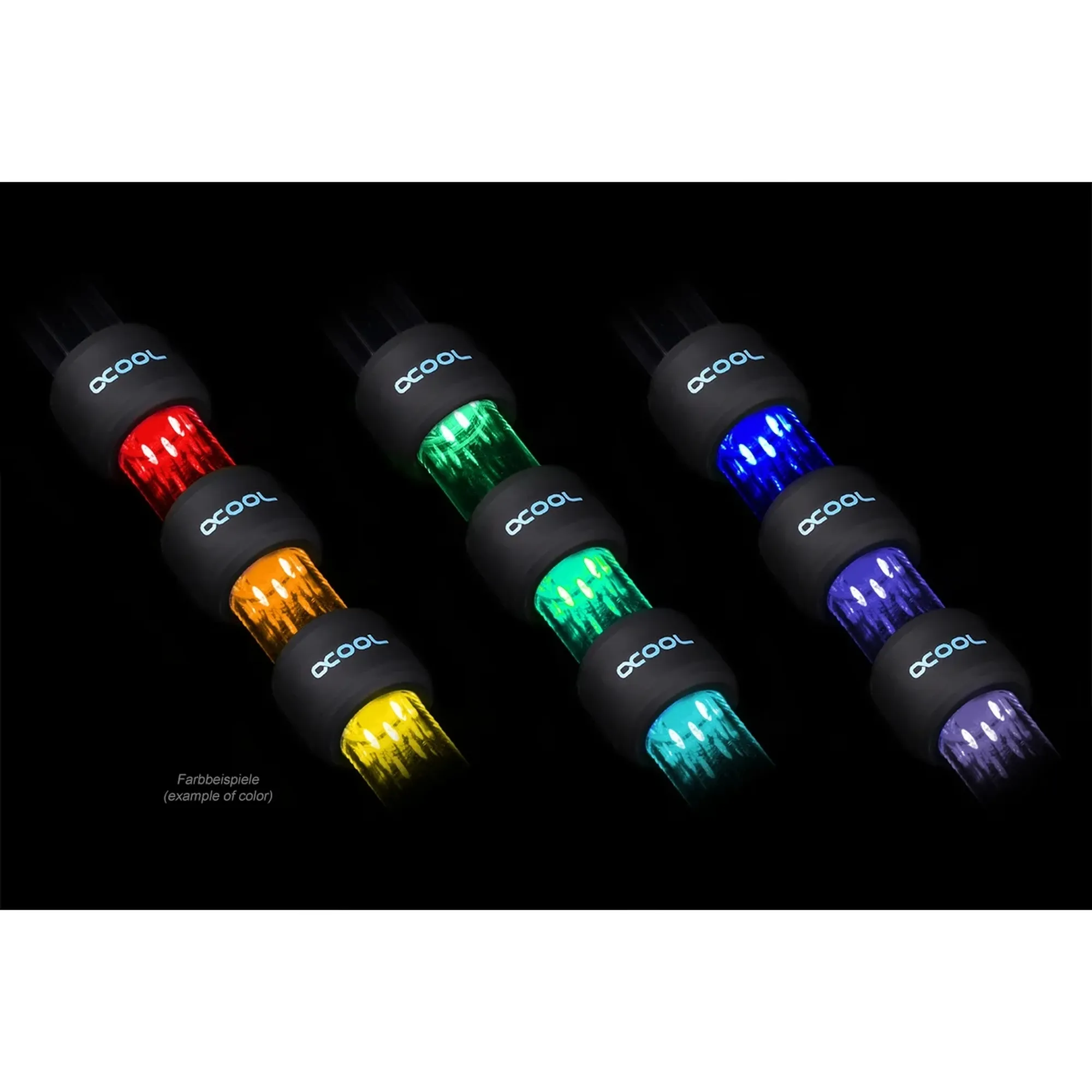 Купити Фітинг Alphacool Aurora HardTube LED Ring 16mm Deep Black (15325) - фото 7