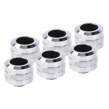 Купить Фитинг Alphacool Eiszapfen PRO 16mm HardTube fitting Chrome 6-pack (17476) - фото 1
