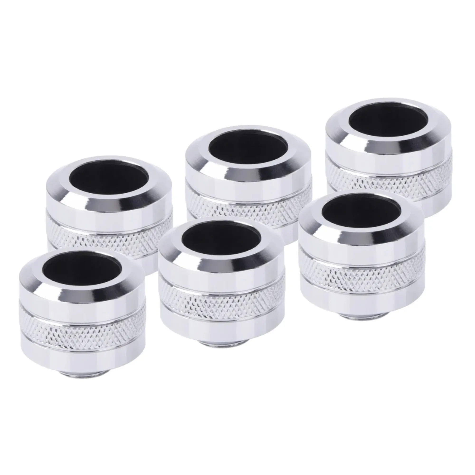 Купити Фітинг Alphacool Eiszapfen PRO 16mm HardTube fitting Chrome 6-pack (17476) - фото 1