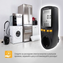 Купить Энергометр цифровой (W/V/A/C/Hz/KWh) ColorWay для розетки (16A/3680W) (CW-VM16-02D) - фото 9