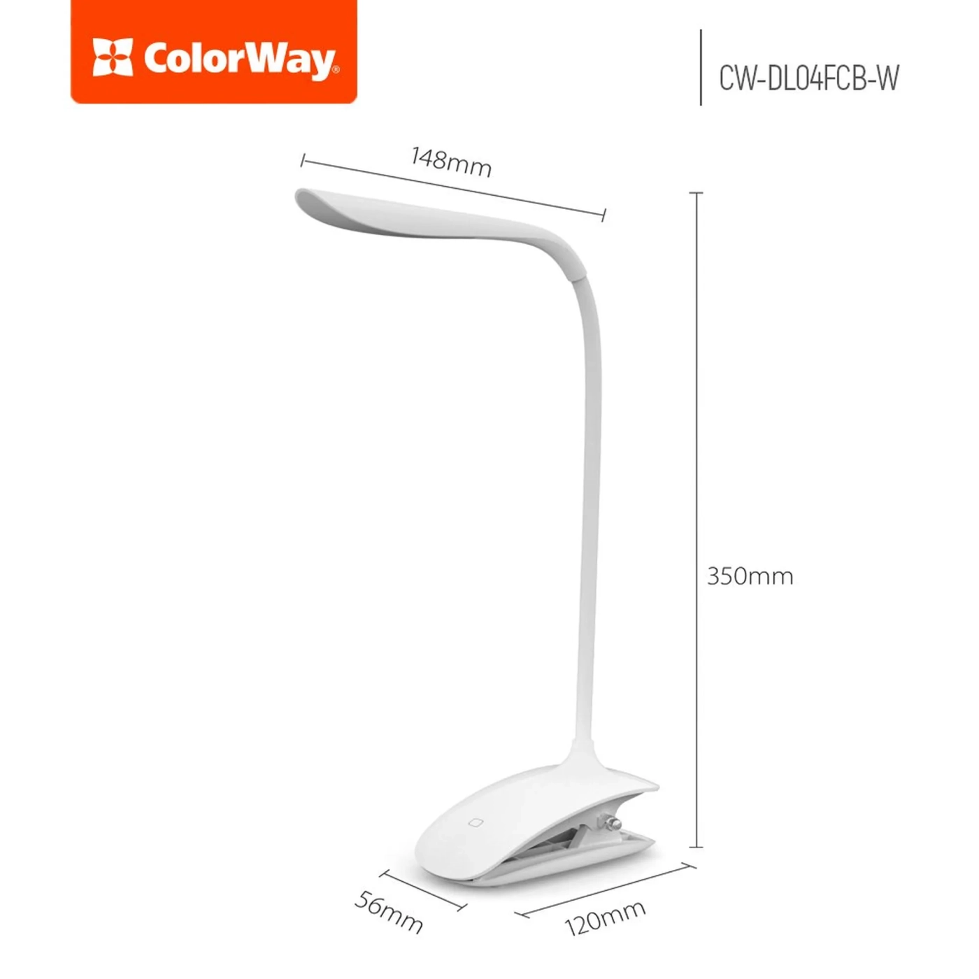 Купить Настольная лампа ColorWay Flexible & Clip White со встроенным аккумулятором (CW-DL04FCB-W) - фото 3