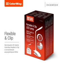 Купить Настольная лампа ColorWay Flexible & Clip White со встроенным аккумулятором (CW-DL04FCB-W) - фото 5