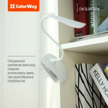 Купить Настольная лампа ColorWay Flexible & Clip White со встроенным аккумулятором (CW-DL04FCB-W) - фото 8