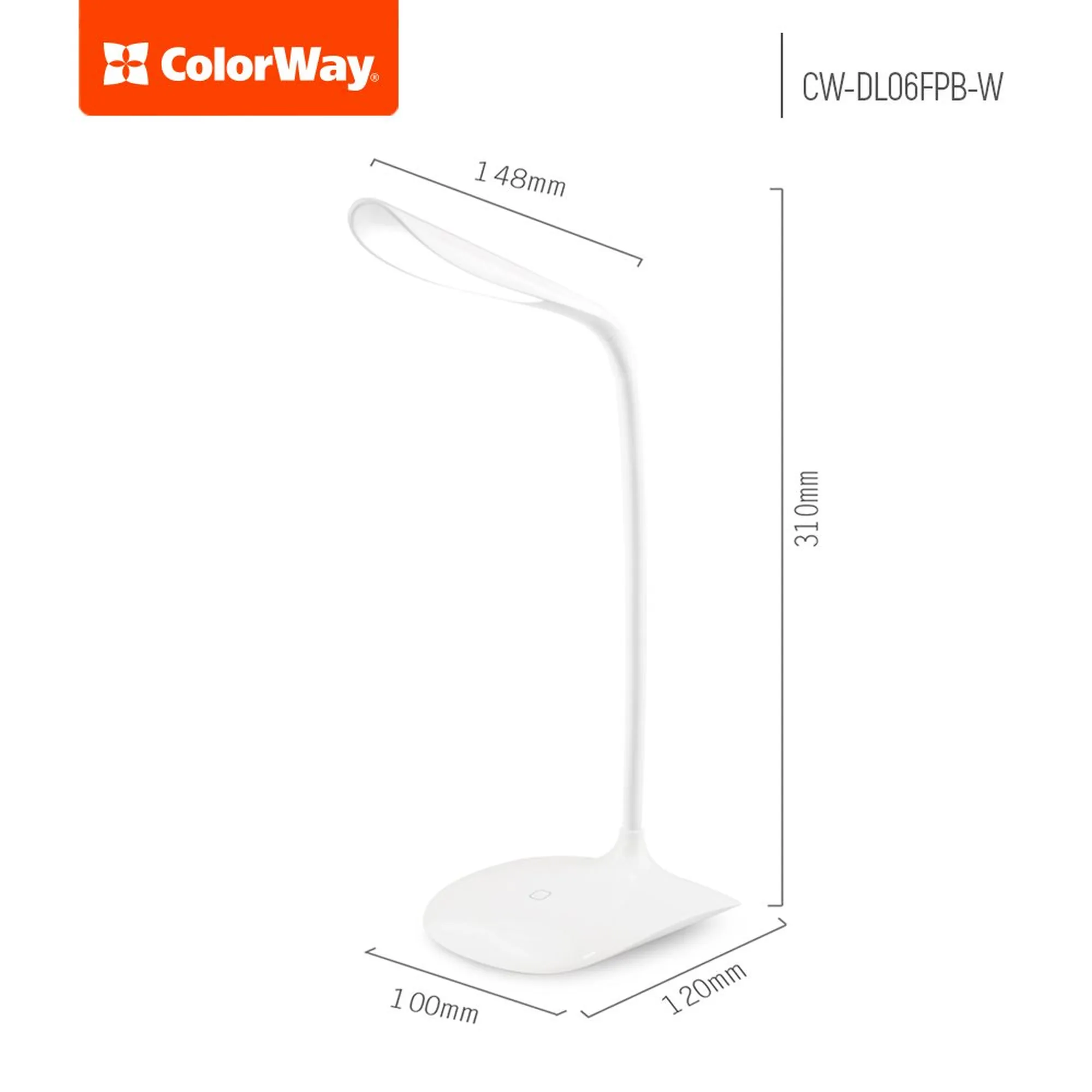Купить Настольная лампа ColorWay Portable & Flexible White со встроенным аккумулятором (CW-DL06FPB-W) - фото 5