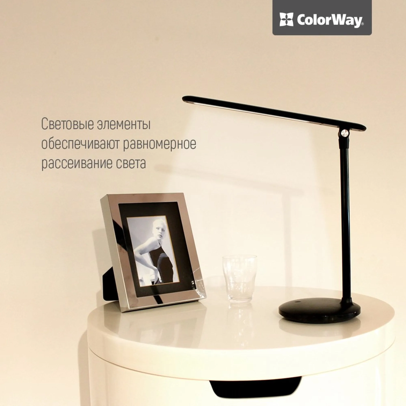 Купить Настольная лампа ColorWay со встроенным аккумулятором Black (CW-DL02B-B) - фото 4