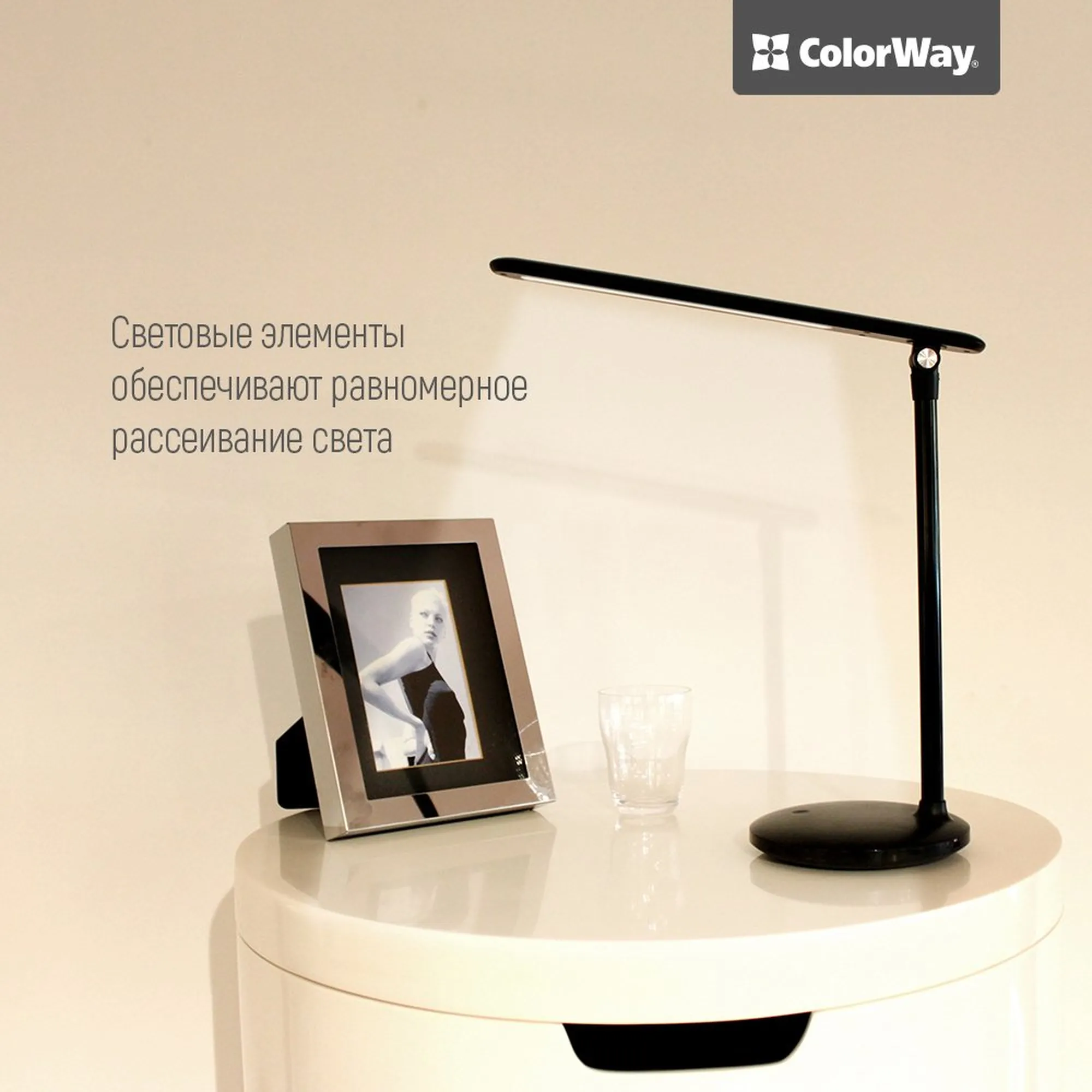 Купить Настольная лампа ColorWay со встроенным аккумулятором Black (CW-DL02B-B) - фото 4
