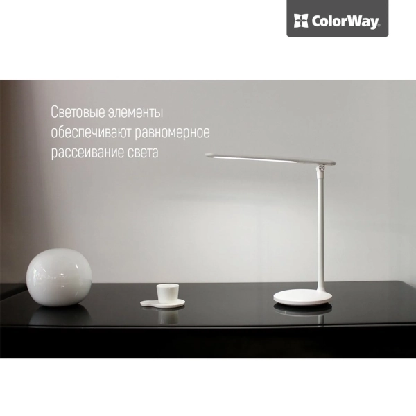 Купить Настольная лампа ColorWay со встроенным аккумулятором White (CW-DL02B-W) - фото 6