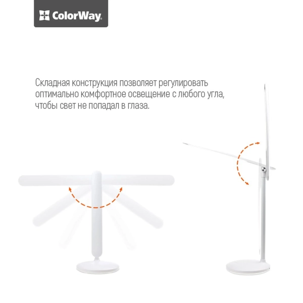 Купить Настольная лампа ColorWay со встроенным аккумулятором White (CW-DL02B-W) - фото 8