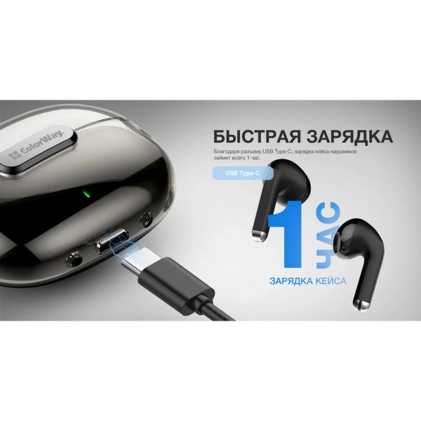 Купити Навушники ColorWay Slim TWS-2 Earbuds Black (CW-TWS2BK) - фото 13