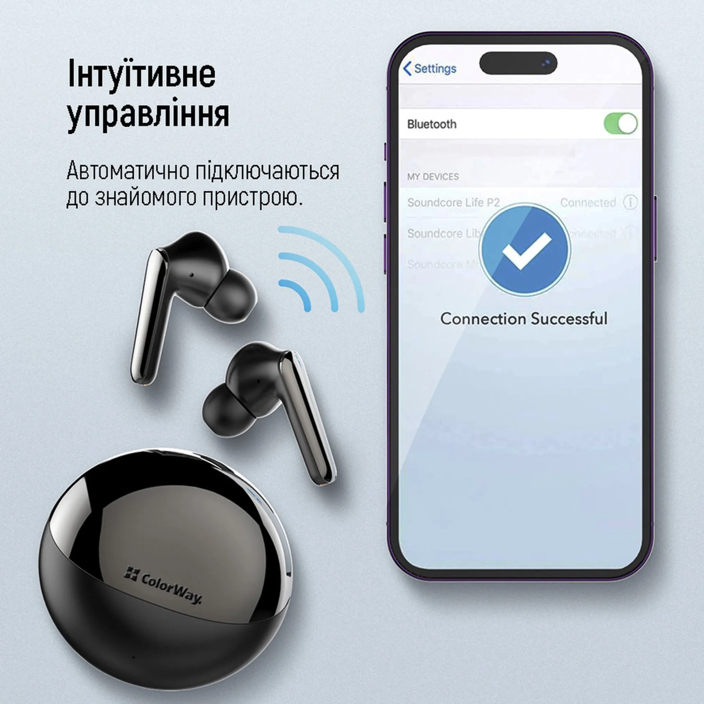 Купити Навушники ColorWay TWS-3 Earbuds Black (CW-TWS3BK) - фото 10