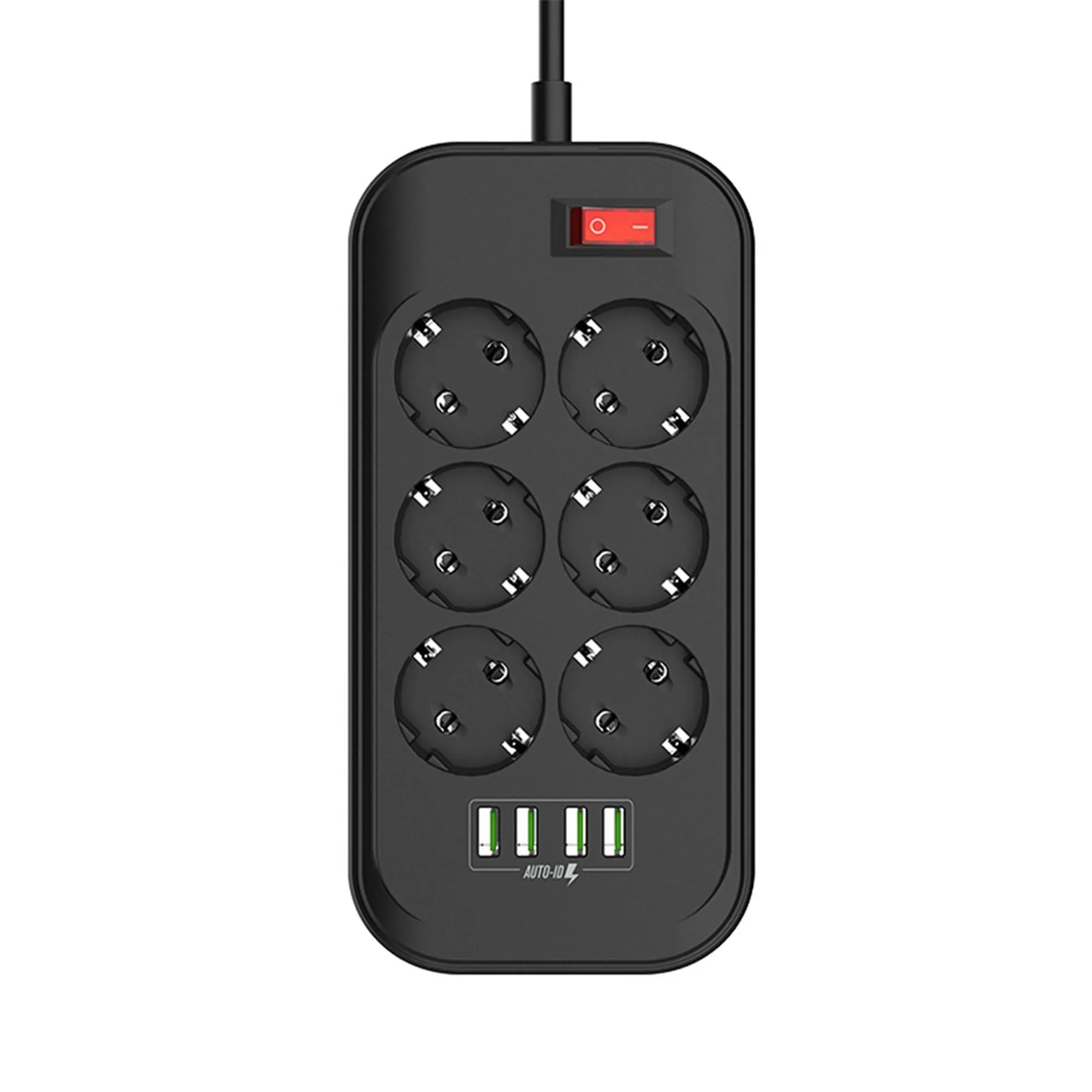 Купить Сетевой фильтр ColorWay CW-CHE64B 2 м, 6 розеток/4 USB - фото 1