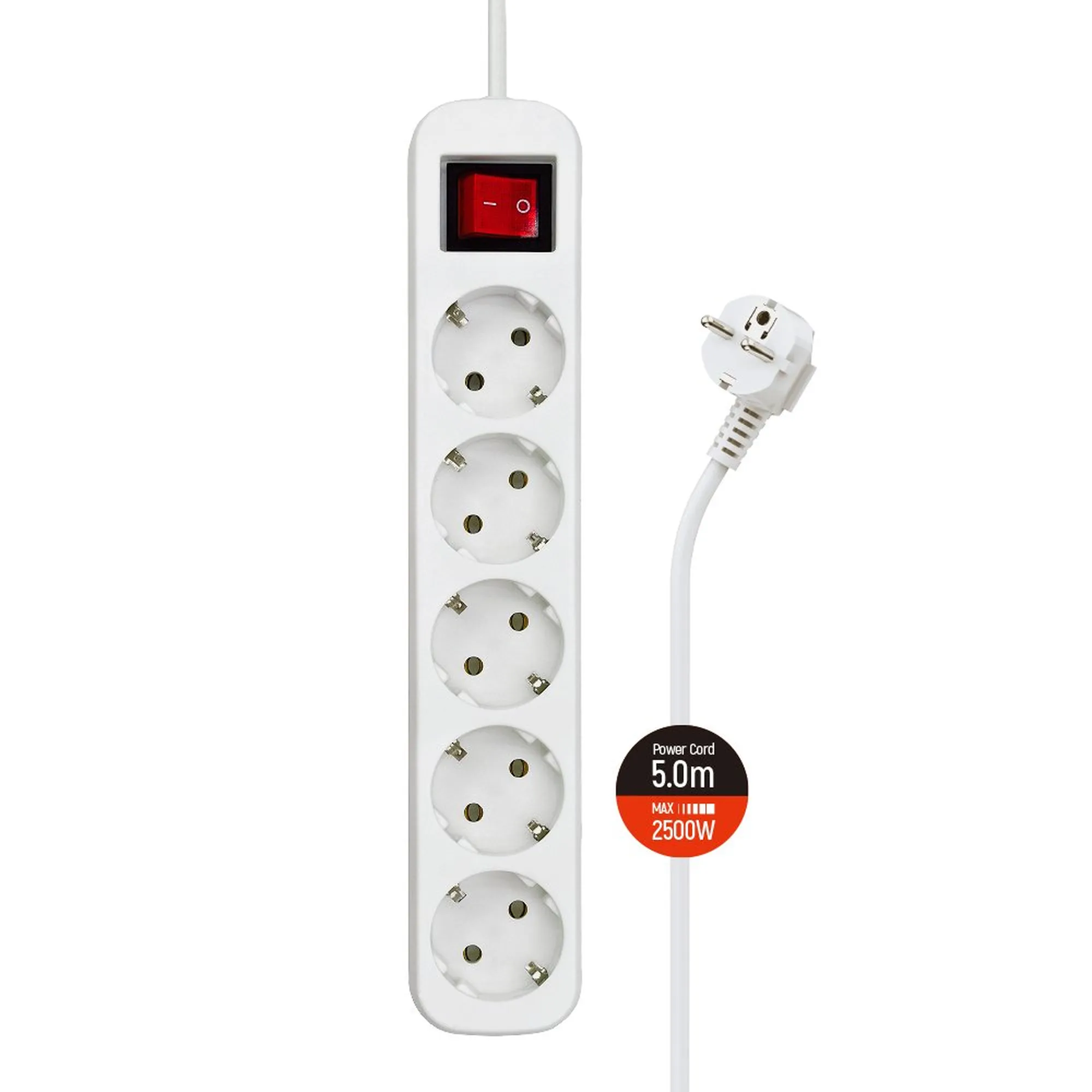 Купити Мережевий фільтр ColorWay CW-PSEA55W 5 м, 5 розеток - фото 1
