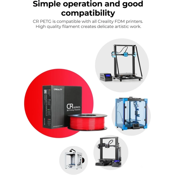 Купити PETG Filament (пластик) для 3D принтера CREALITY 2x1кг, 1.75мм, чорний/сірий (3301030086) - фото 4