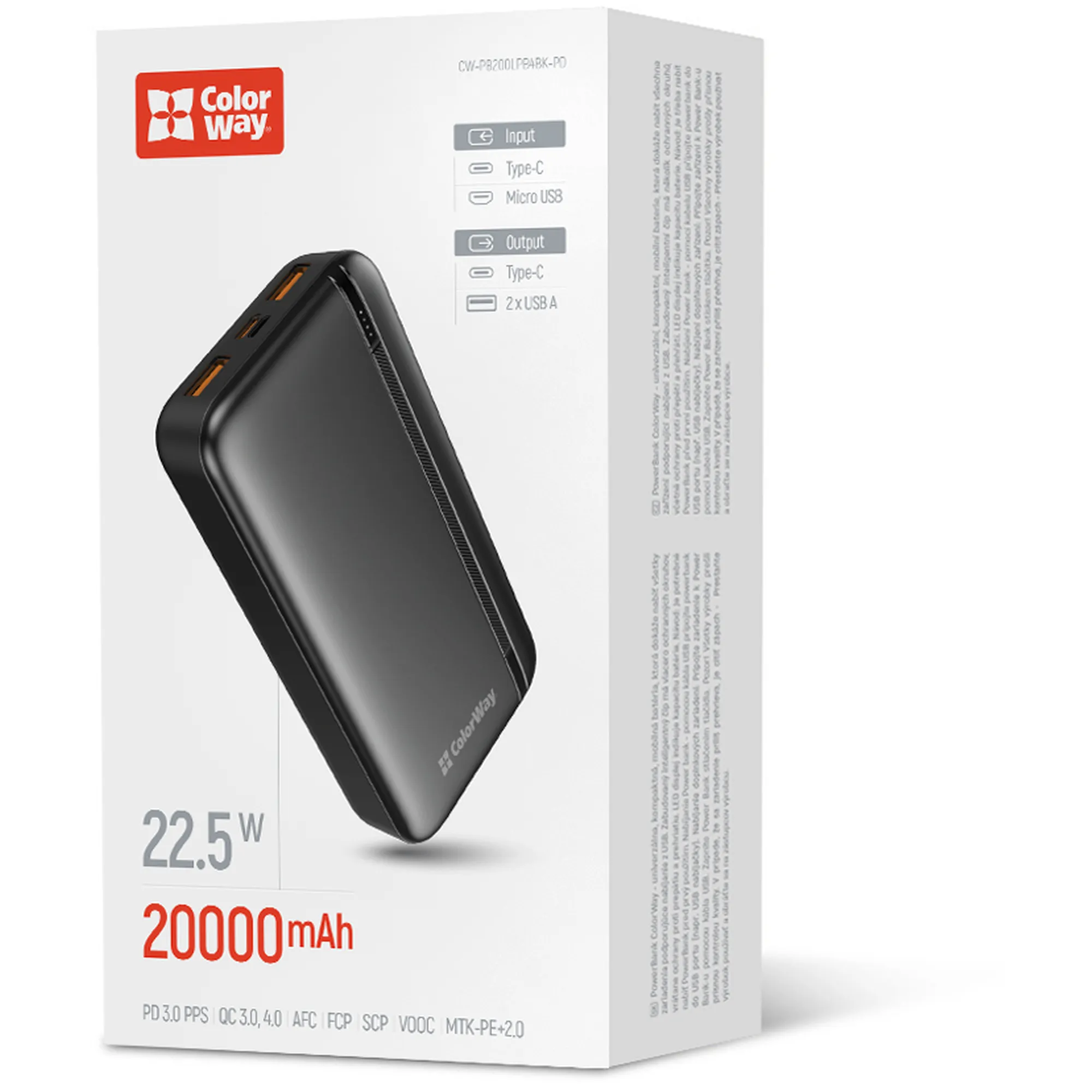 Купити Павербанк УМБ ColorWay 20000mAh 22.5W (CW-PB200LPB4BK-PD) - фото 6