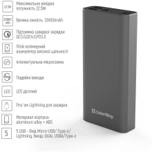 Купити Павербанк УМБ ColorWay 20000mAh 22.5W (CW-PB200LPH3GR-PDD) - фото 15
